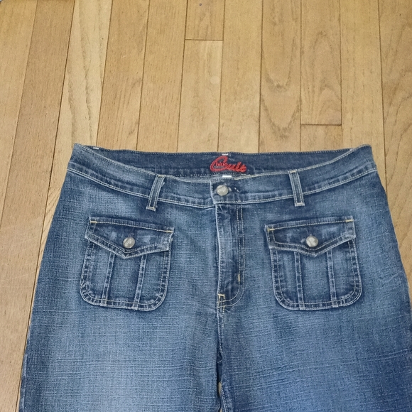 DISCONTINUED BLUE CULT TROUSER FLARE JEANS WOMENS 32 14 R LOW RISE - Picture 2 of 5
